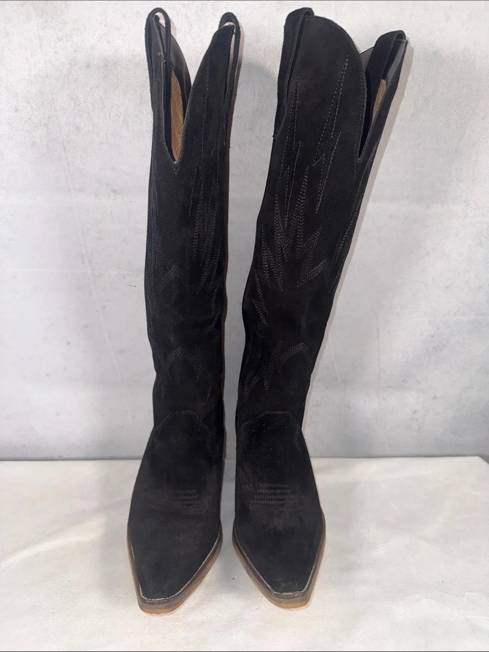 dingo Black Suede Over-the-Knee Western Boots